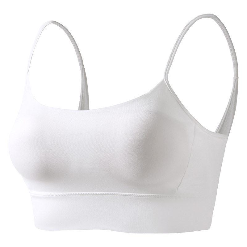 Women's Wireless Strappy Sports Bra - Seamless Shockproof Design for Running & Fitness