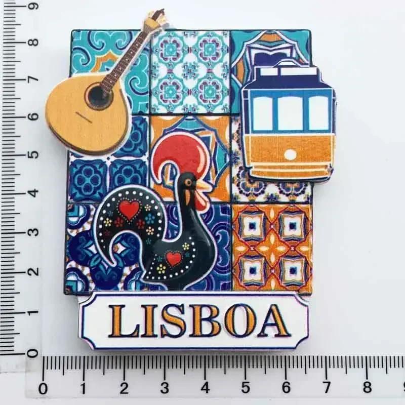 Portugal Fridge Magnets Tourist Souvenir Portuguese Cock Lisboa Tram Guitar Magnetic Refrigerator Sticker Collection Travel Gift