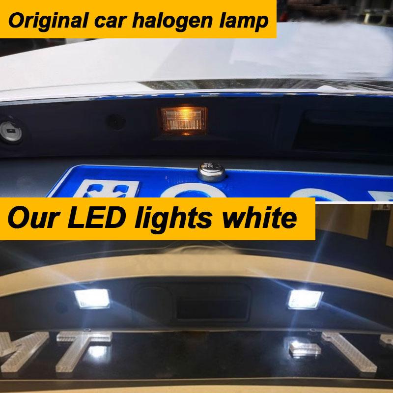 2pcs Car Error Free LED Number License Plate Light for Mercedes Benz W204 W212 C207 C216 W221 2007-2011 T10 License Plate Lights Dome Lights 6