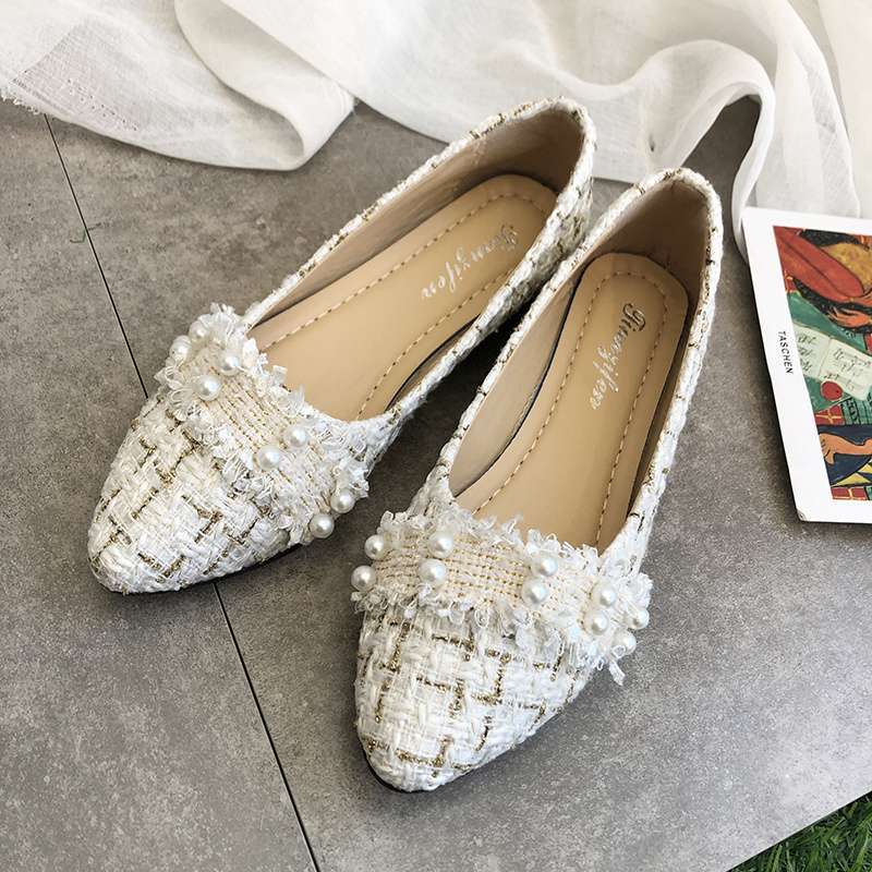 Xiaoxiangfeng single shoes female spring 2025 versatile Korean version fairy evening shoes gentle shoes pointed flat shoes