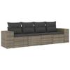 VidaXL Garden Lounge Set with Cushions 4 Pcs, Patio Sofas, Patio Furniture Set, Outdoor Furniture, Grey 3222279