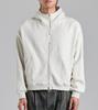 Semi-Crop Half-Zip Minimal Hoodie (Light Melange)