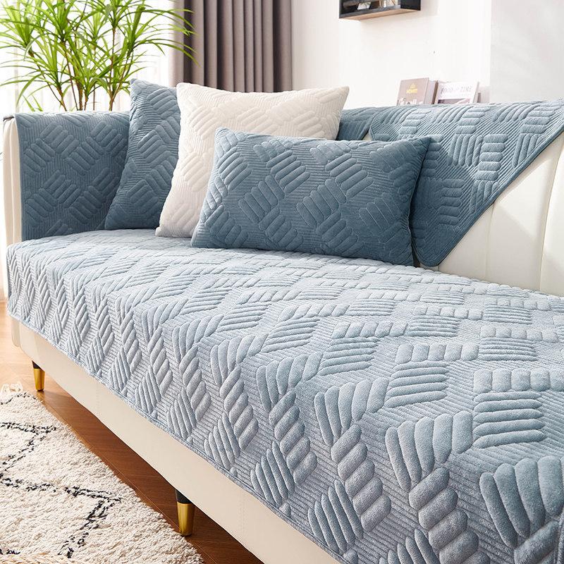 

Sofa Cushion Non-Slip Simple Modern Winter Day Short Plush Seat Cushion Thickened Four-Season Leather Sofa Cover Towel 70*70cm