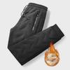 Men's Winter Windproof Waterproof Fleece-Lined Lambskin Pants with Drawstring Legs
