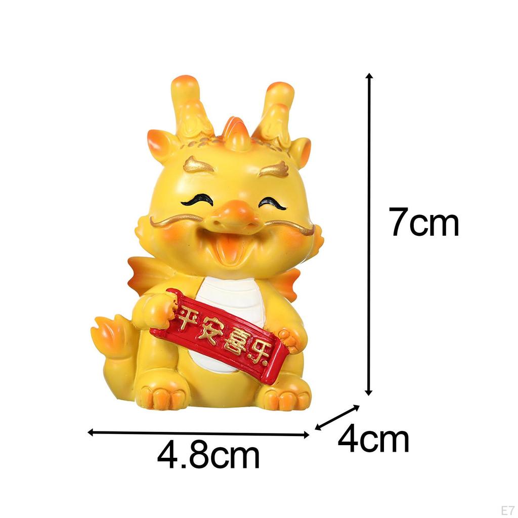 Chinesische Tierstatue, Mini-Drachenfigur, Tischskulptur aus Kunstharz für Schreibtisch und Büro