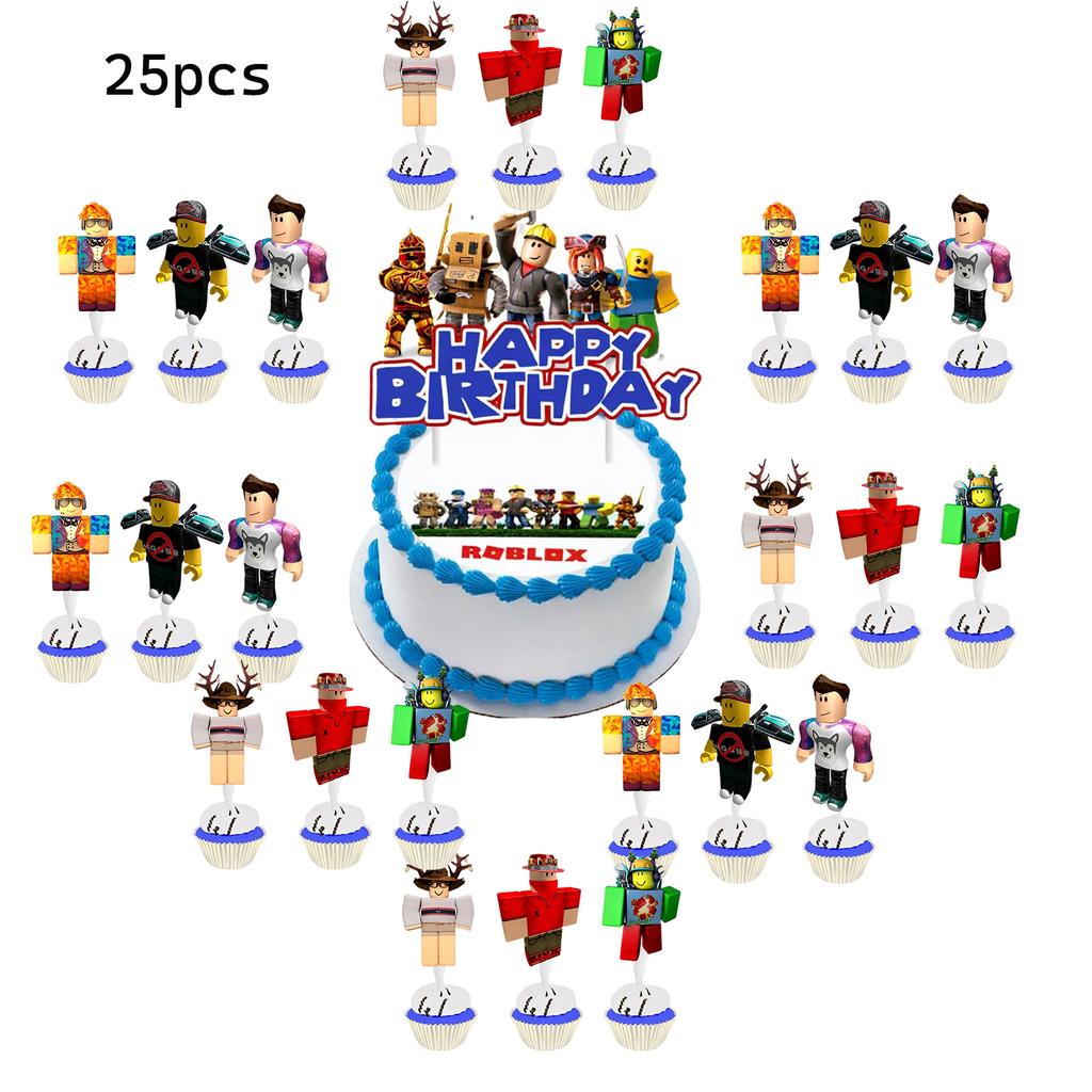 Nové Roblox Narozeninová párty Dortový topper Topper na cupcaky Sady Sprcha pro miminka Pro děti Narozeninová párty Dekorace Potřeby Dárky