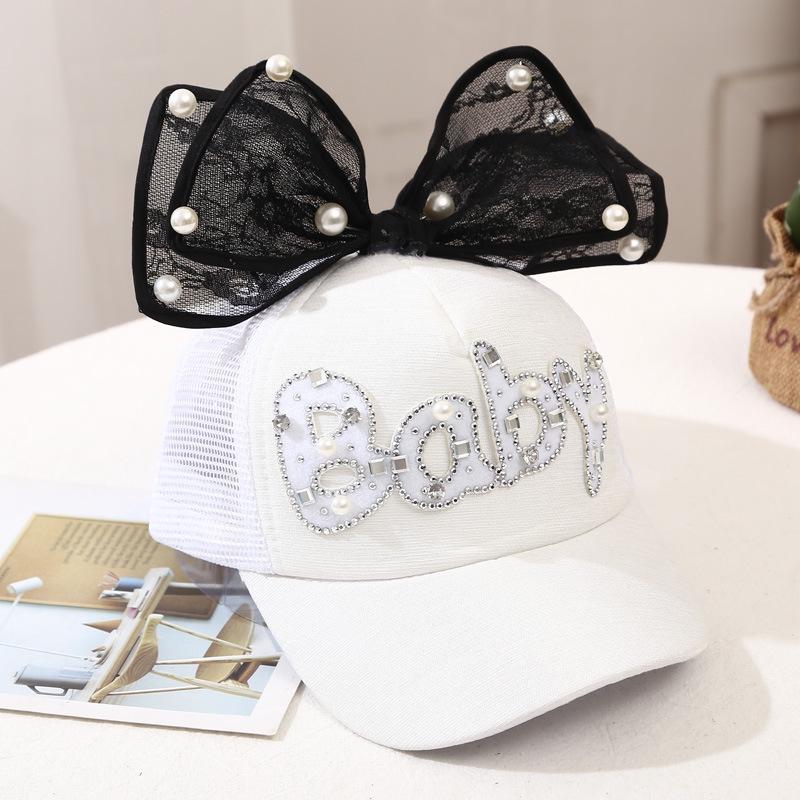 Cappello estivo traspirante in rete per bambini con visiera a becco d'anatra e protezione solare da principessa