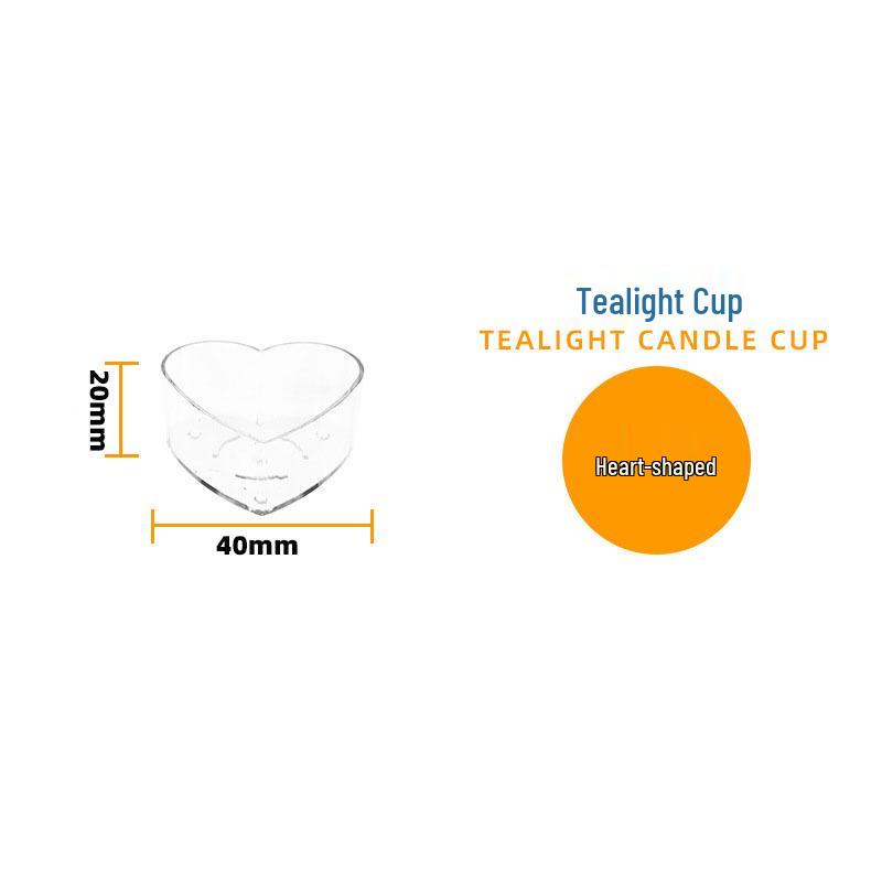 Flame Retardant Heart-Shaped Transparent Plastic Candle Holder