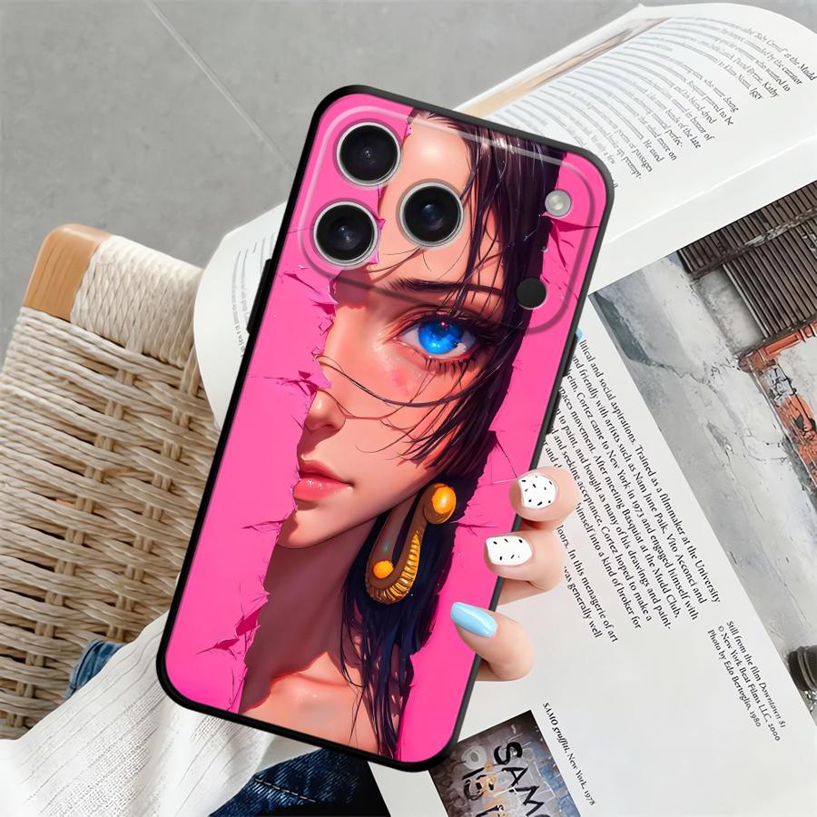 One Picec Nico Robin Nami Case for iPhone XR XS Max 13 12 11 17 Pro Max 15 16 14 Plus 7 8 17Air Black Soft Phone Cover