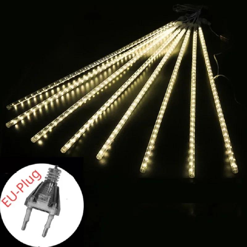 Solar Meteor Shower Rain String Lights Waterproof Garden Light 8 Tubes Christmas Tree Holiday Party Wedding Holiday Decoration