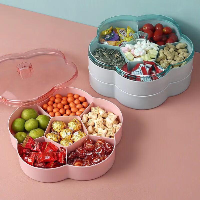 Changbaosen Double-Layer Partitioned Snack & Fruit Plate