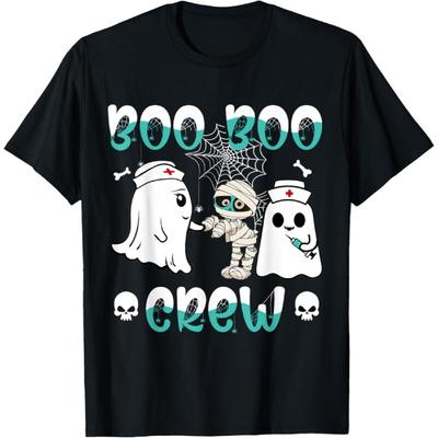 Cute Halloween Boo Boo Crew Nurse Ghost, Scared Mummy Zombie T-Shirt