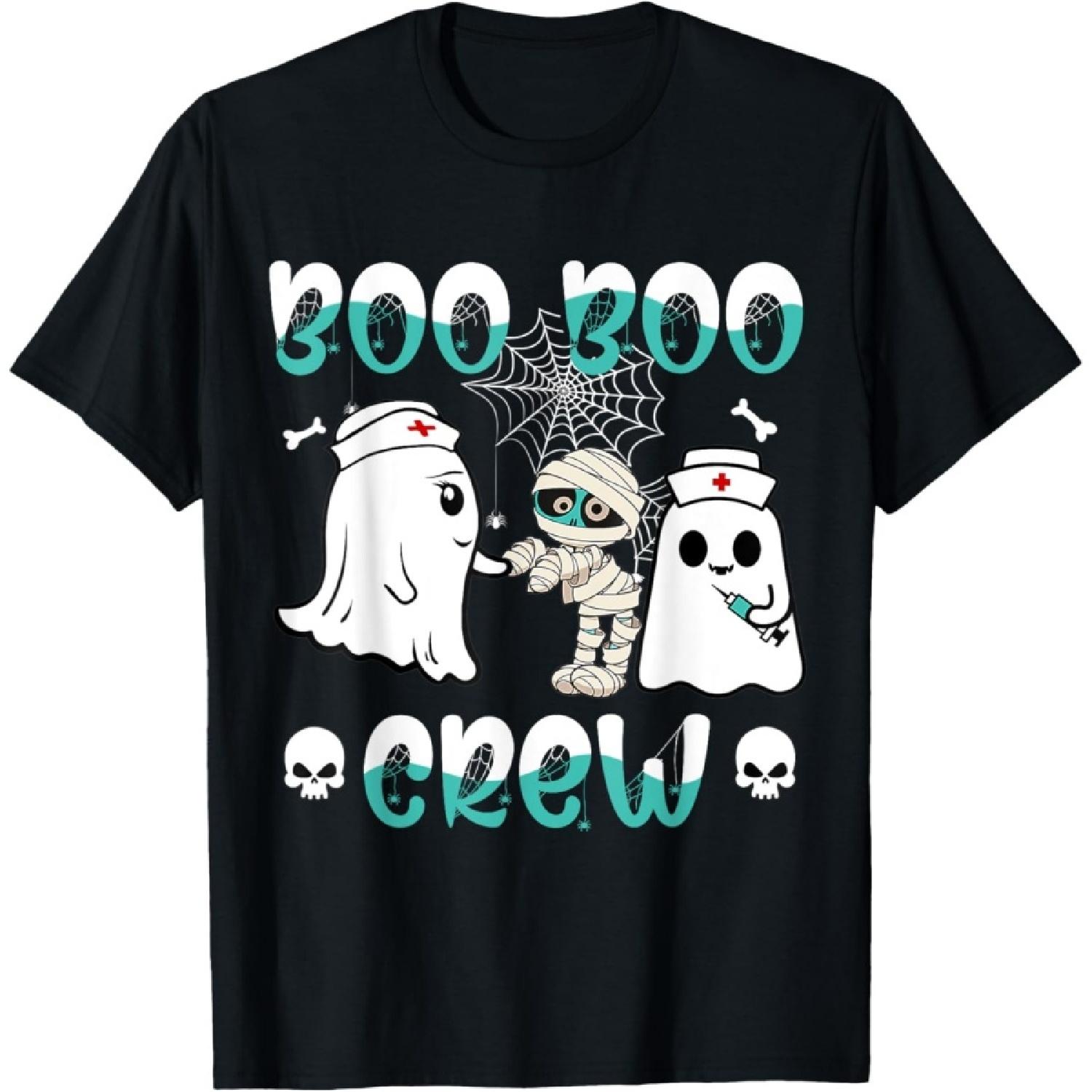 Милая команда Хэллоуина Boo Boo, Медсестра-призрак, напуганная мумия, зомби, футболка S
