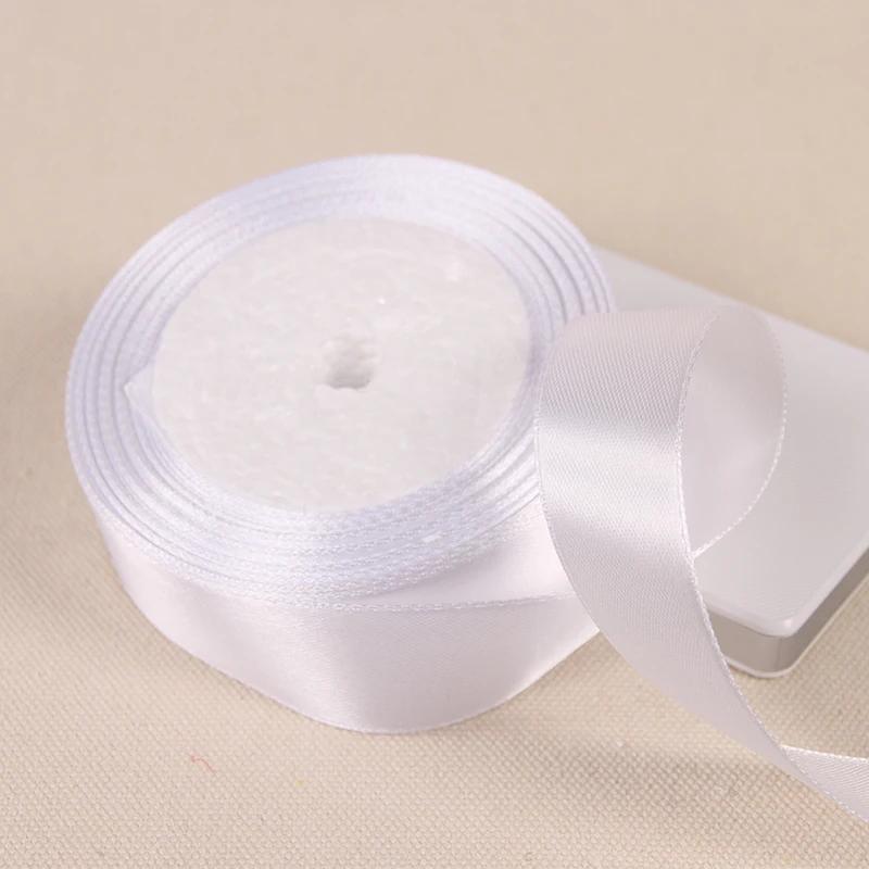 6mm 10mm 15mm 20mm 25mm 40mm 50mm White Single Face Satin Ribbons DIY Handmade Crafts Supplies Wedding Decoration Gift Wrapping