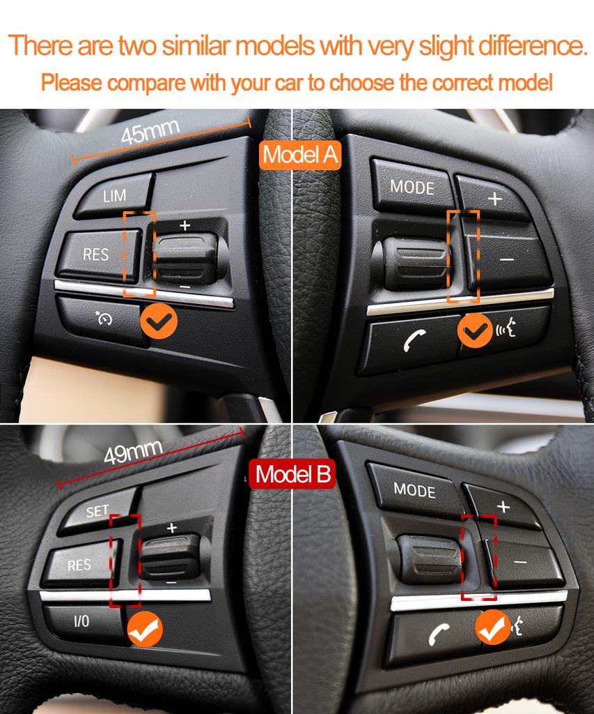 Car Steering Wheel Control Switch Buttons For 1 3 4 5 6 7 X3 X5 Series F20 F30 F34 F36 F10 F11 F07 F12 F01 F02 F15 F16 F25 F26