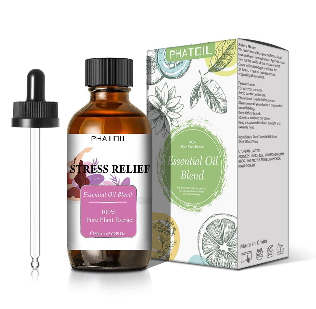 PHATOIL 60ML Essential Oil Blend for Anxiety Ease Sleep Easy Mosquito Repellent Pure Essential Oils and Carrier Oil for Slimming Hair Growth