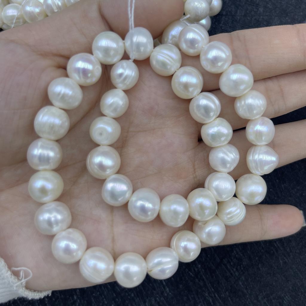 Nearround Vit Pärla 10-11mm För Smyckestillverkning DIY Halsband Armband Örhängen Tillbehör