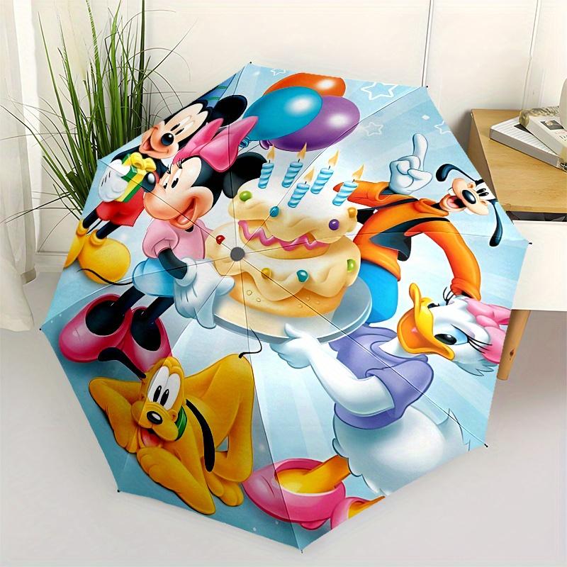 

Mickey Mouse, Birthday Party Automatic Opening and Closing Umbrella, Compact Travel Umbrella, Lightweight and Portable, Suitable for Beach C