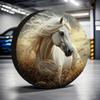 Tire Covers 1pc, RV Essentials Tire Covers Elegant Horses, 100% Polyester, No Electricity Road Trip Use for Travel Tire Covers