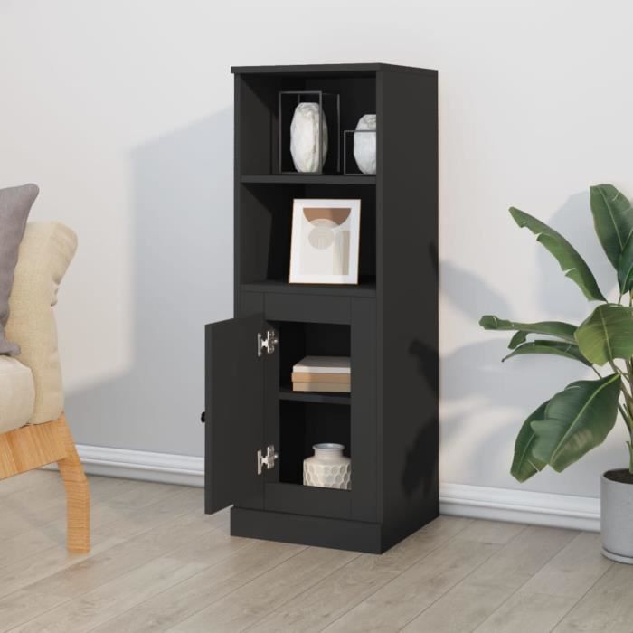 VidaXL Buffet haut noir 36x35,5x103,5 cm bois d'ingénierie 816321