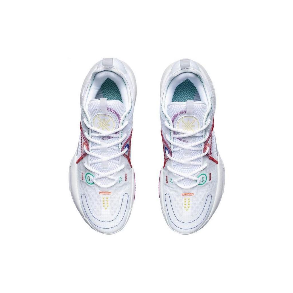 Li Ning All City 9 V1.5 Langlebige Atmungsaktive Low Top Basketballschuhe Herren Sneaker Weiß ABAT121-1