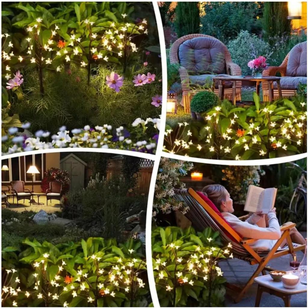 Solar Cherry Blossom Ground Lamp Waterproof Light Led Lights Garden For Garden Outdoor Flower Courtyard Lighting Pathway Powered