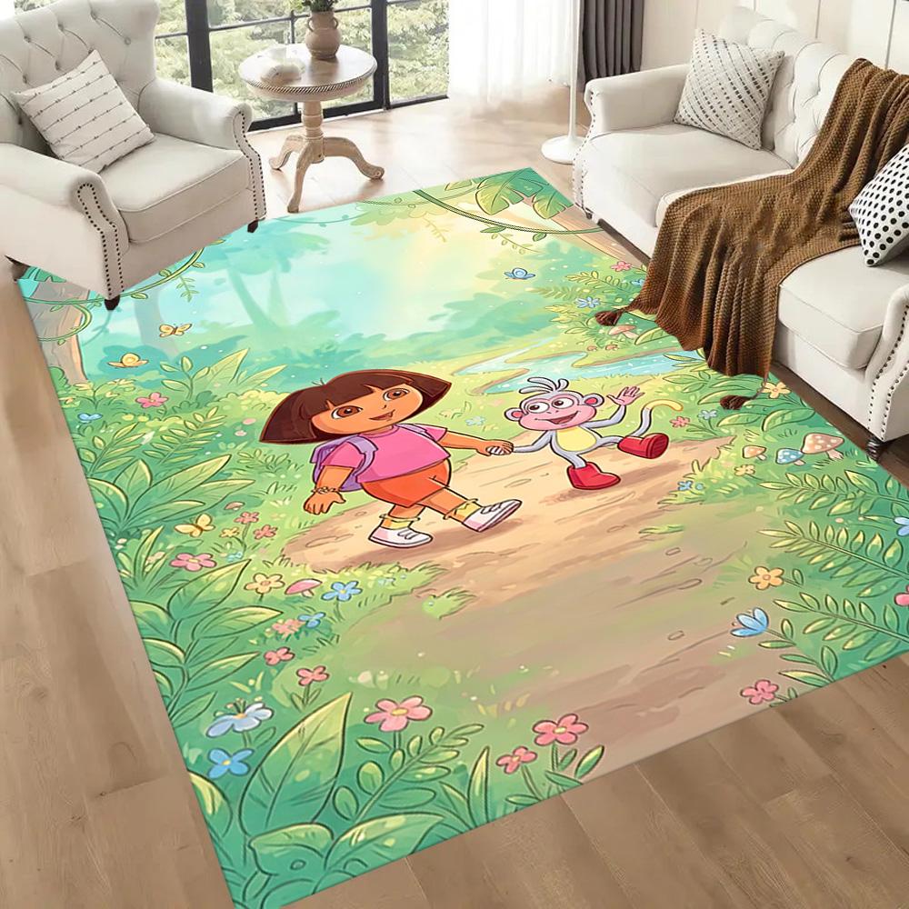 Dora Explorer Area Rug Perfect for Study room Dining Room Dormitory Living Rooms Antislip Carpet Anime Office Decor Birthday/Christmas Gift