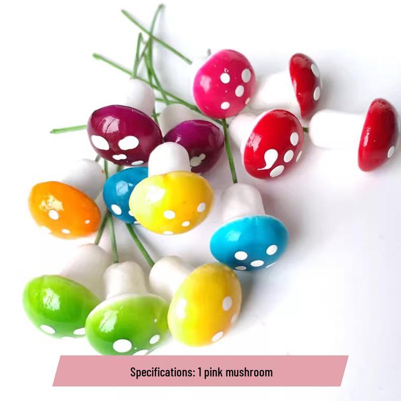 Mini Foam Mushroom with Wreath Wire - Christmas Decoration Prop