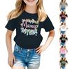 Dziecięca moda codzienna nadrukowana okrągły dekolt krótki rękaw swobodny T-shirt Top