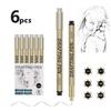 6/9/12pcs Professional Outline Pen Hand Drawn Comic Micron Fine Drawing Pen Black Ink Fine-liner Art Sketch Marker Liner