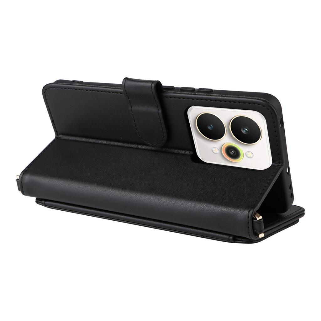 Para Capa Realme 15 Pro 5G/15 5G com Alça de Ombro/Pulso Capa de Celular de Couro Suporte Carteira