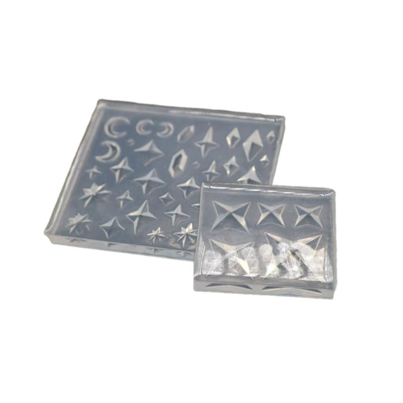 2Pcs/Set  Silicone Mold Amond Shaped Stones Mould Unique Epoxy Resin Jewelry Making Molds for Y Enthusiasts