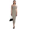 Korean Chic One-Shoulder Striped Knit Dress - Slimming, Flattering, Mature Style Women's Clothing