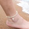 Bohemia Women Anklet Natural Red White Blue Howlite Stone Cross Foot Chain Adjustable Summer Beach Surfing Casual Accessories