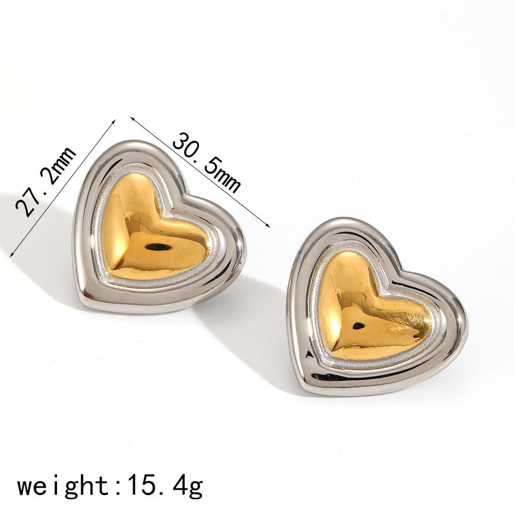 Boucles d'oreilles géométriques modernes en acier inoxydable pour femmes avec surface plaquée et look élégant