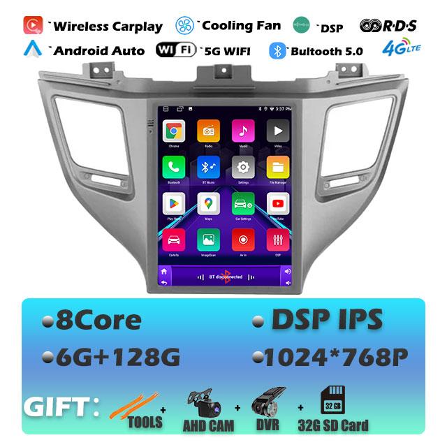 9.7'' For Hyundai Tucson 3 2015-2018 Carplay Android 14 Car Radio Multimedia Video Player Navigaion Head Unit Stereo Audio