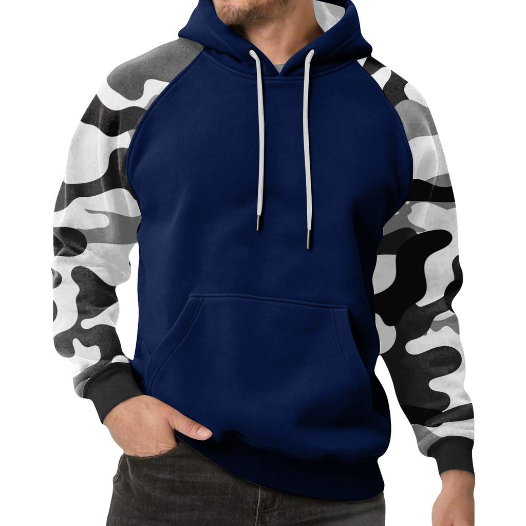 Pánská maskáčová mikina s kapucí Pánská sportovní nadměrná ležérní mikina