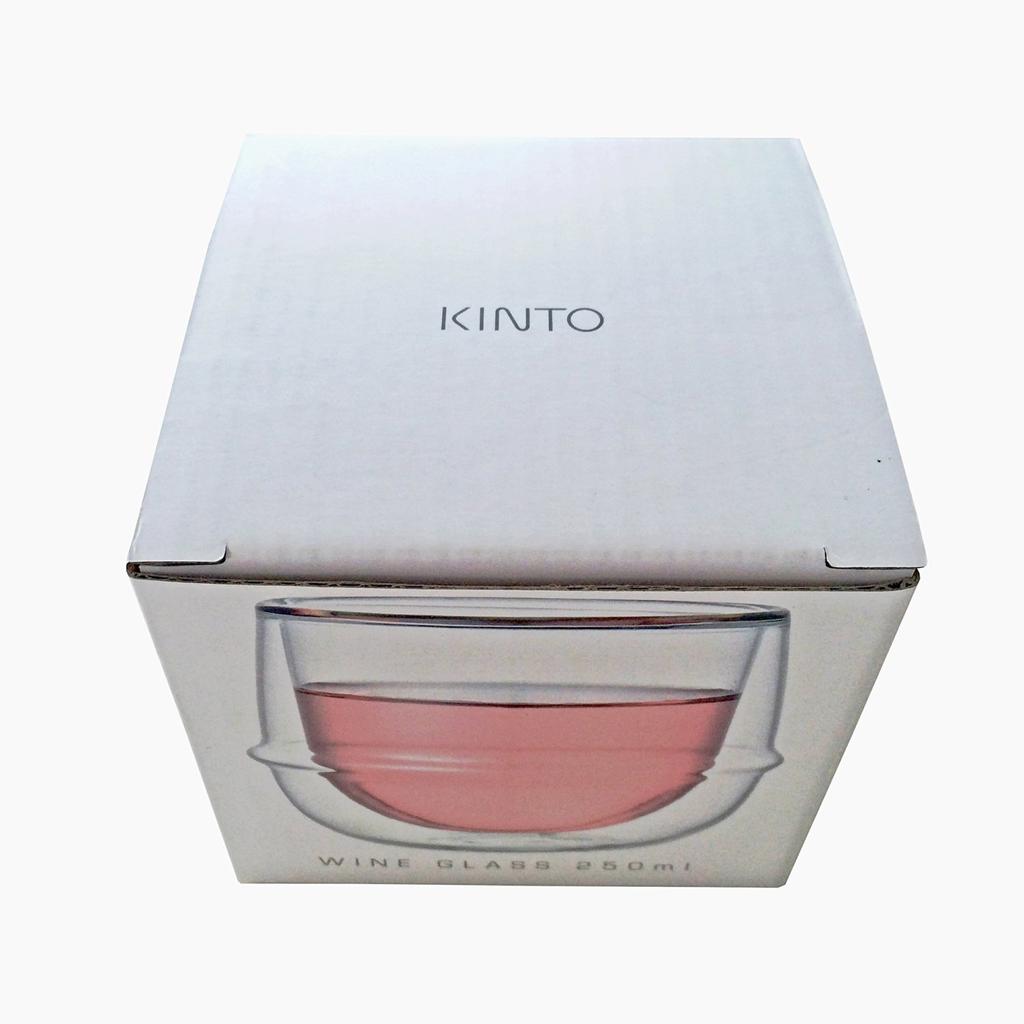 Kinto KRONOS Double-Walled Wine Glasses - Maintain Temperature - Condensation-Free - Set of 2 - 250ml (8.9") Each
