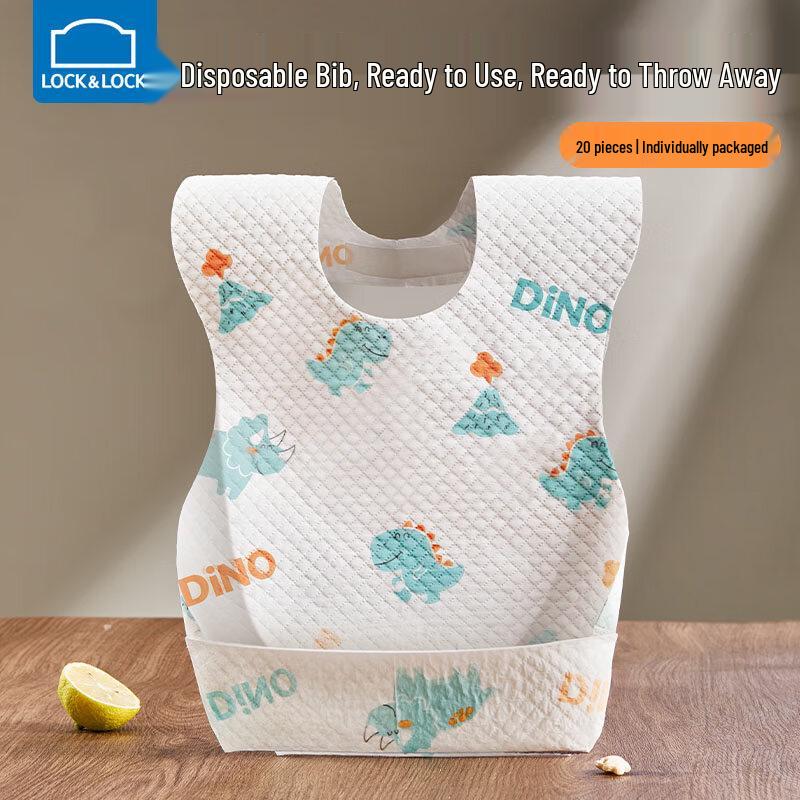 LocknLock Disposable Waterproof Baby Bibs (20-Pack)
