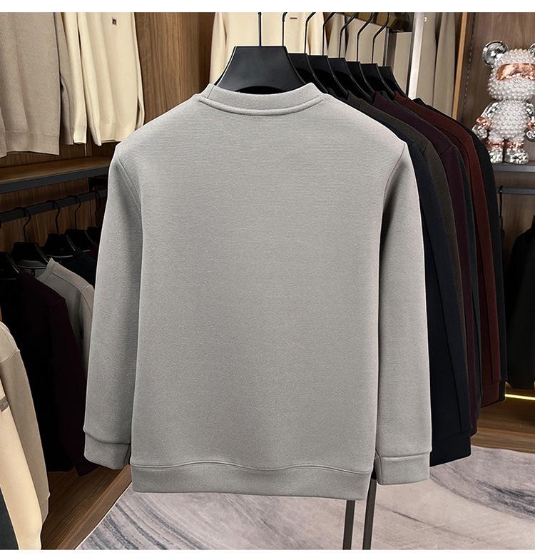 Men's Plus Velvet Thickened Round Neck Sweatshirt - Warm Winter Casual Wear