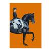 Classic Canvas Painting for Home Decor, Black Horse, Orange Horse, Racing, Wall Art, Riding Woman Pictures, Living Room