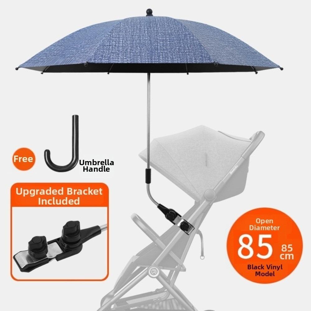 2-in-1 Design UV Protection Umbrella Adjustable Baby Stroller Umbrella Parasol Items 85CM Dark Blue