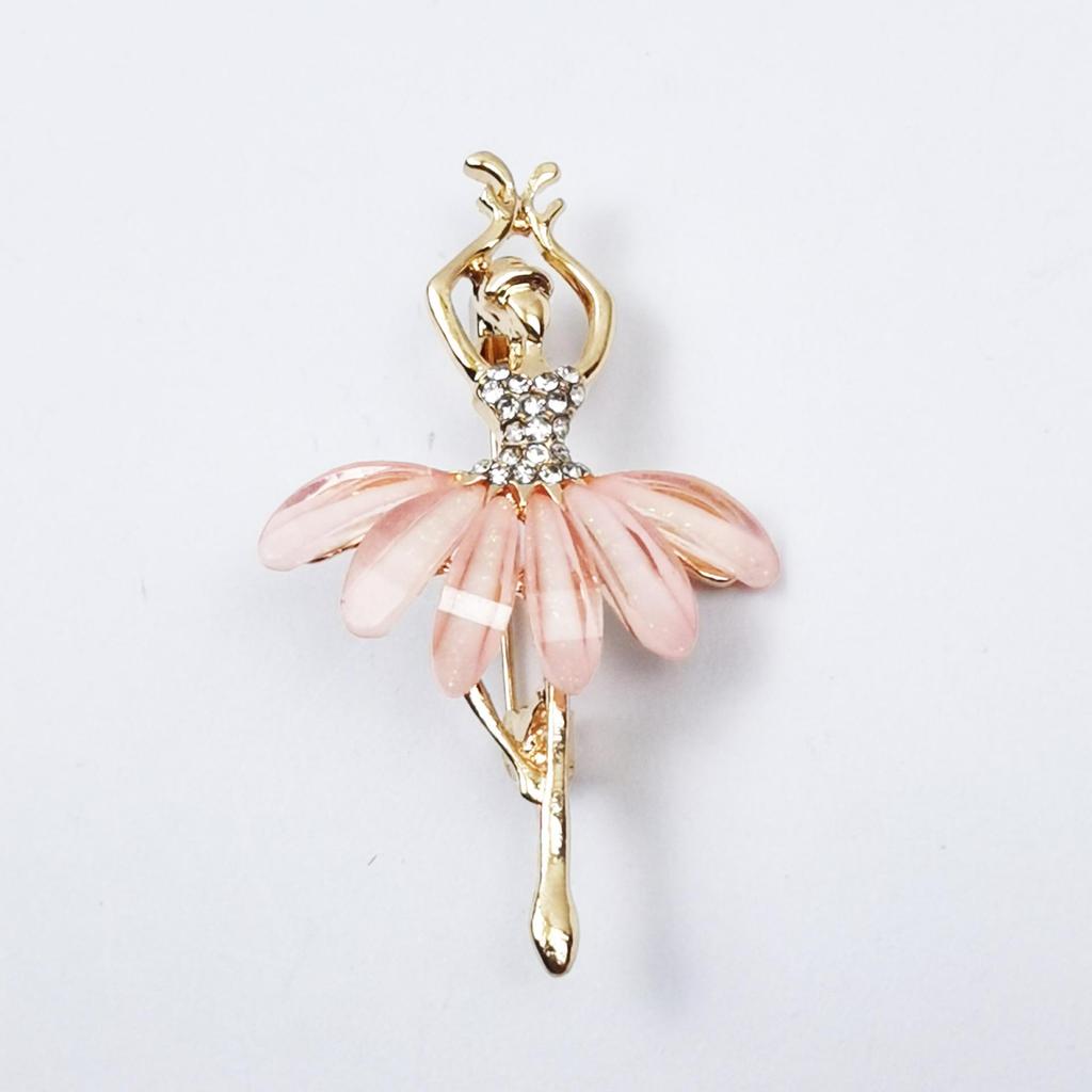 Cartoon tanzendes Mädchen Strass-Brosche - Elegantes Damen-Revers-Anstecker-Accessoire