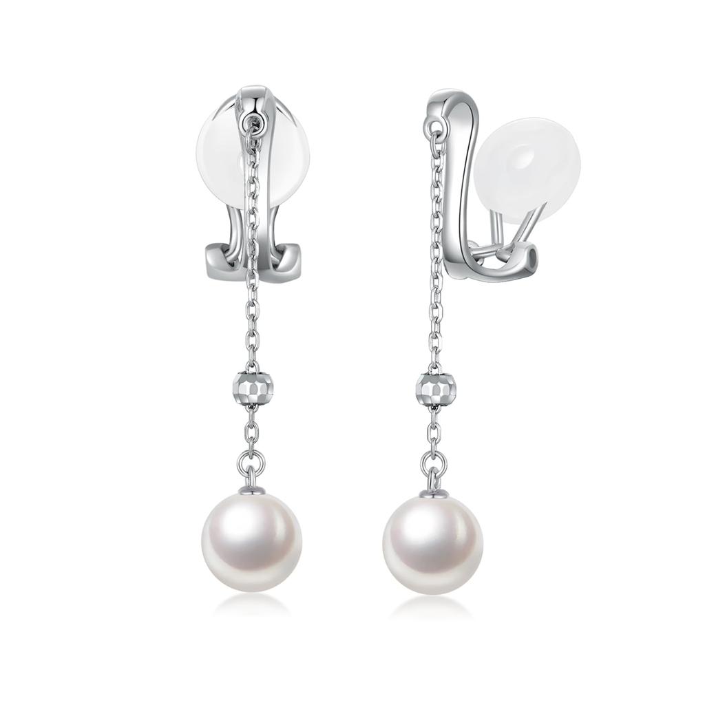 Free bird pearl earrings for dangling earrings for metal June Day gift women, "dancing pearls" women, allergy-friendly, non-pierced earrings, pearl,