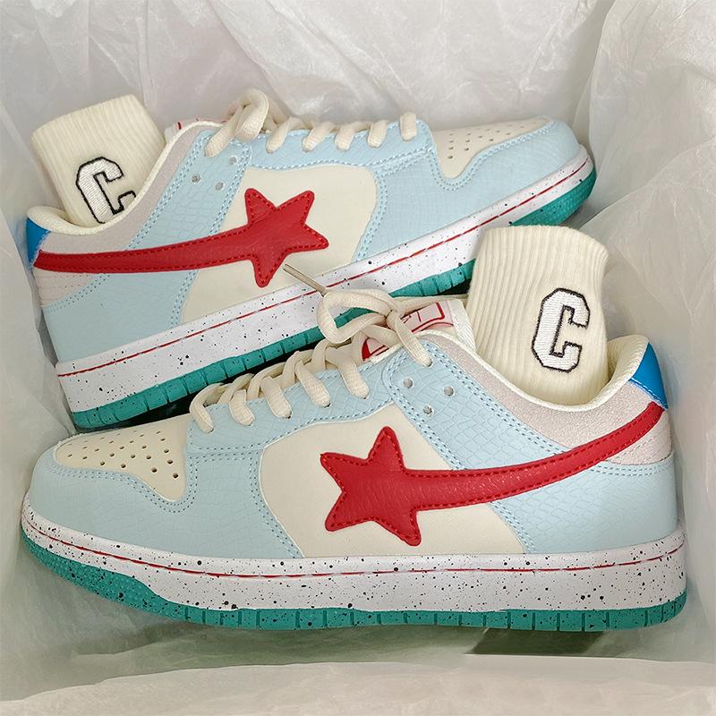 Four seasons 22 new casual student rolled road rubber sole star shoes niche couple board shoes 35