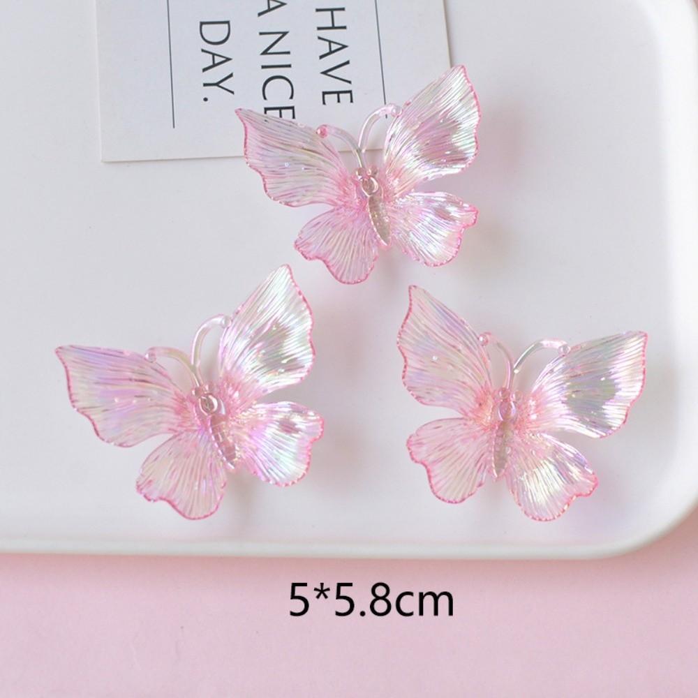 Transparent Colored Transparent Butterfly Accessories Acrylic Butterfly Beads  Jewelry Making