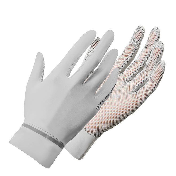 

Летние перчатки для защиты от солнца для вождения, тонкие, женские, для улицы, защита от УФ-лучей и нескользящие, с сенсорным экраном, дышащие, из ледяного шелка, с двумя пальцами One Size