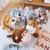 Stuffed Plush Animals Toys Hand Finger Story Puppet Kawaii Dolls Educational Toys Lion Tiger Elephant Monkey Gifts