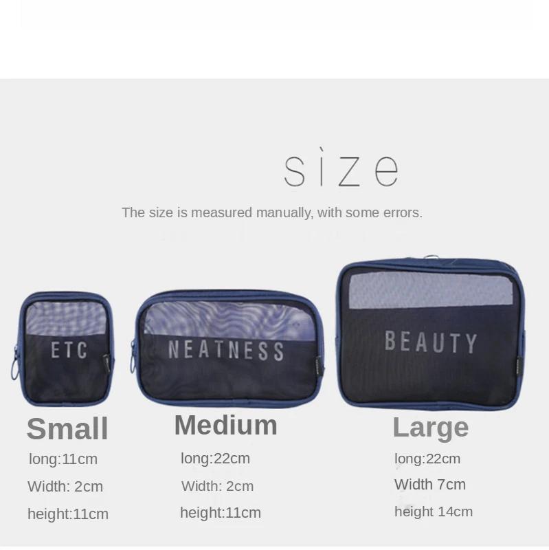 3Pcs Makeup Bags S M L  Model Multi-function Non-dirty Waterproof Storage Bag Women Men