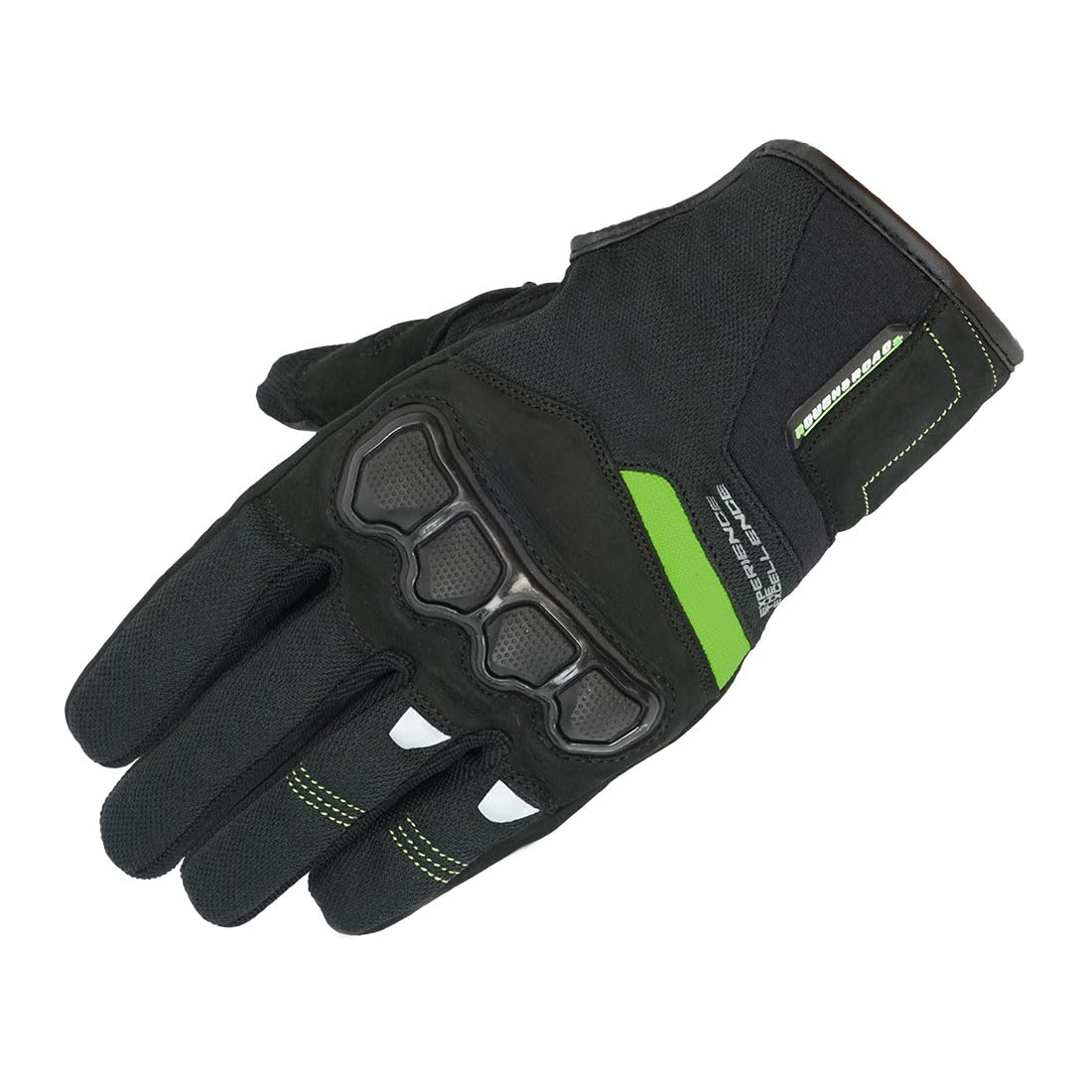 

Motorcycle Knuckle Guard ROUGH&ROAD Gloves, Black/Lime, Medium, RR8030BK/LM2